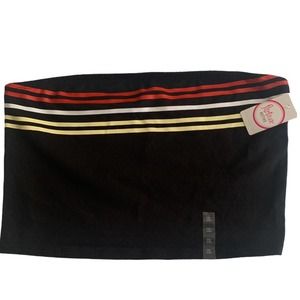 NWT Flirtitude Active Bandeau Top Women’s  Size XL Black Striped Casual Spandex